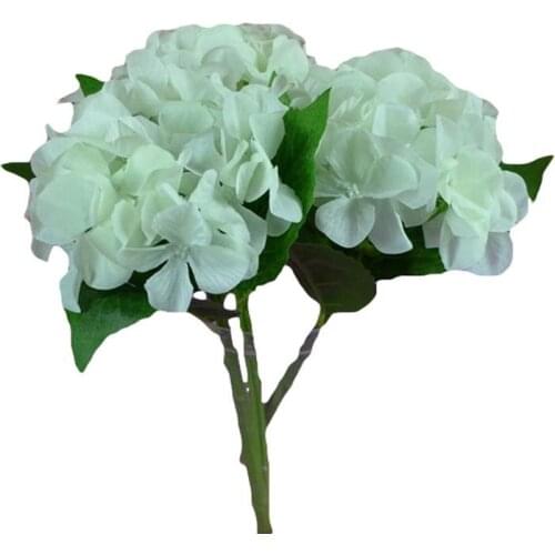 Wholesale High quality Artificial Hydrangea Flower Single Big Heads 2 leaves (Diameter 6") 6 Colors for Home table decor
