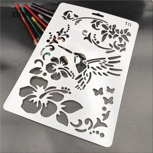 Woodpecker plastic mold shield DIY cake scrapbook stencils hollow Embellishments printing lace ruler Valentines Day