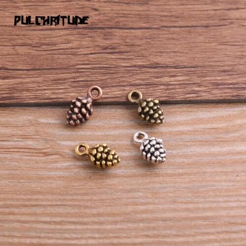 20pcs 5*7*13mm New Three Color Pine Nut Charms Christmas Pendants For DIY Jewelry Handmade Making Accessorie P6794