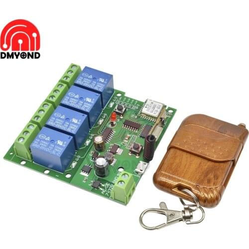 5V-32V 220V WIFI Relay Module 4CH Smart Switch Remote Control 433Mhz RF Receive Timer Relay Module for Smart Home Wifi Control