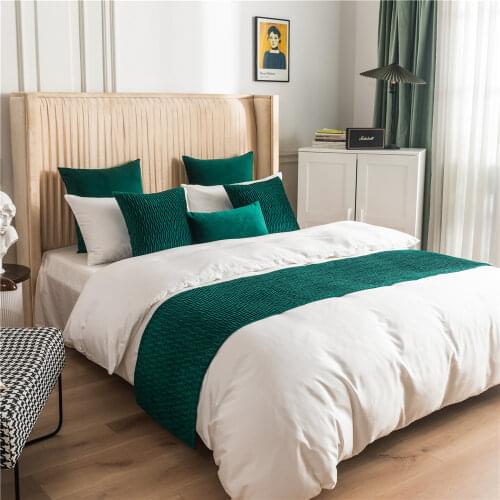 Nodic Luxury Bed Runner Bedspreads Cover Bedroom Decoration for Home Hotel Table Runner Green Gray Beige Pink New 2021