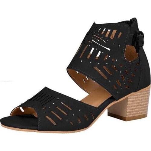 Summer Women Sandals Buckle Strap Fashion Shoes Sandalias Mujer Ladies High Heel Feminine Mujer Zapatos Plus Size 35-43