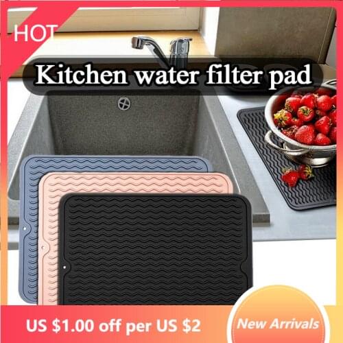 Silicone Dish Drying Mat Drain Pad Water Filter Table Placemat Kitchen Heat Resistant Counter Protection Durable Kitchenware