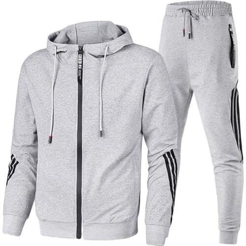 New Tracksuit Three bars Set Men Sportswear set Track suit Male Sweatshirt Sweatpants Fashion Street Student suit Two-piece Sets