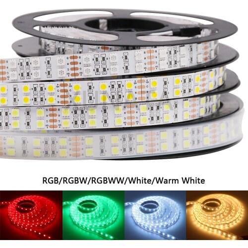 LED Strip Light 12V 24V RGB RGBW RGBWW Double Row Flexible Lights SMD5050 5M 600LED Waterproof Led Ribbon White/Warm White/RGB