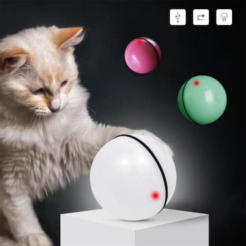 Pet Products Automatic USB Rechargeable LED Light Pet Ball Exercise Chaser Toy for Cats Dogs Pets Jumping Chasing Ball