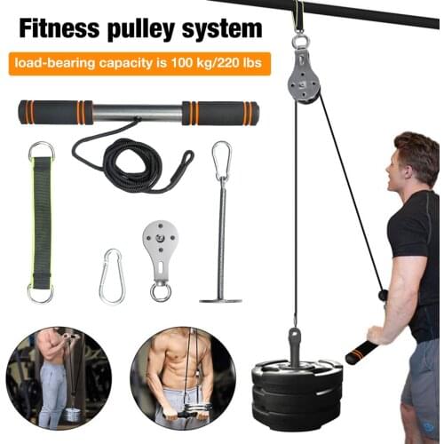 1 set of high-strength nylon rope forearm wrist trainer arm muscle biceps shoulder back training rope pulley system #90