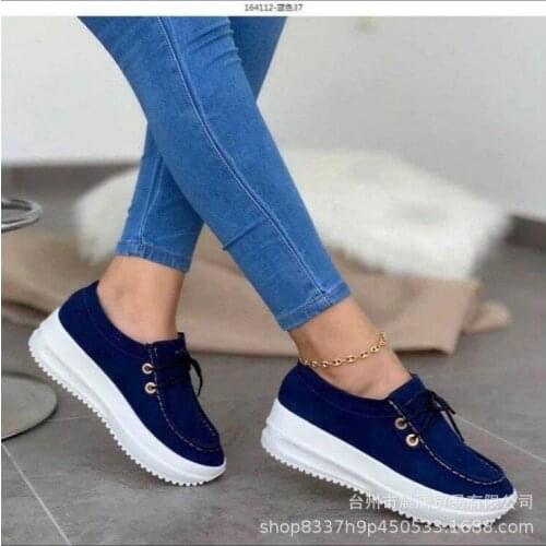 Womens single shoes 2020 new autumn plus size womens shoes lace-up platform womens shoes sneakers zapatos de mujer