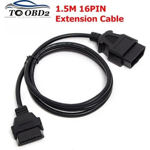 1.5m 150cm 16PIN OBD 2 OBD2 Extension Cable Male to Female Connector ODB2 16 PIN Extension Adapter Diagnostic Tool