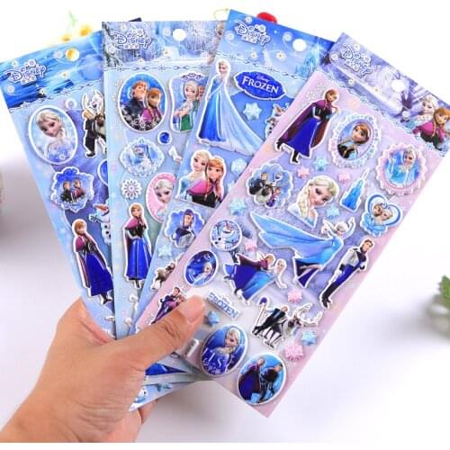 1pc Disney Frozen Anna and Elsa the Cartoon Stickers Kids Birthday Party Decoration Supplies 3D Craft Decal Label Album Sticker