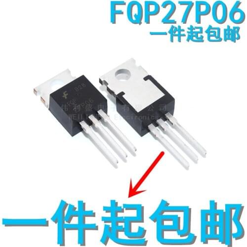 10PCS/LOT New Fqp27p06 27p06 P Channel MOS Tube Field Effect Transistor-60v-27A Direct Plug TO-220