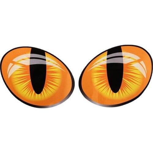 2pcs 16*12cm Cute Reflective Cat Eyes 3D Car Stickers Vinyl Decal for Rearview Mirror Car Head Engine Cover Windows Decoration