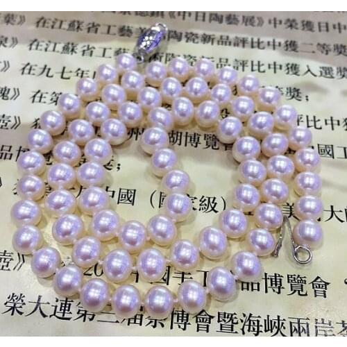 7-8 natural freshwater pearls round nearly flawless surface light brightness seawater pearl genuine gift 925 silver clasp