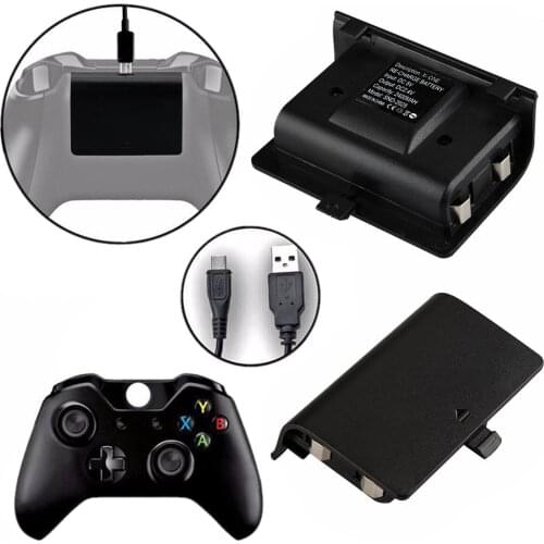 2pcs 2400mAh for Xbox One Rechargeable Gamepad Battery with USB Charging Cable Battery Pack for Xbox One S Elite Controller