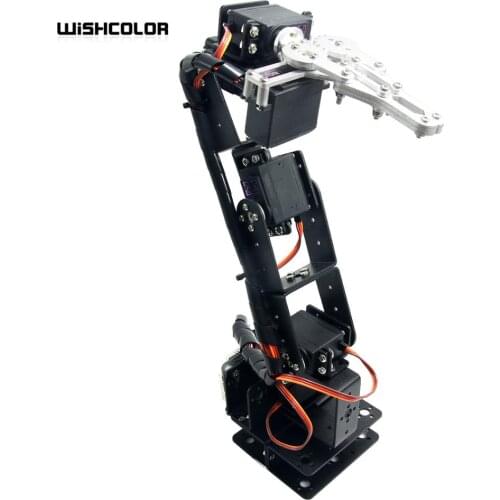 Aluminium Robot 6 DOF Arm Clamp Claw Mount Kit Mechanical Robotic Arm for Arduino Compatible