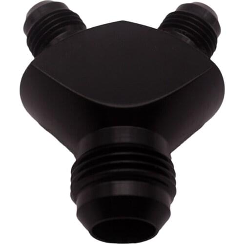 AN6 To 2 X AN -6 Aluminum Y Block Adapter Fittings Adaptor Y Type Oil Pipe Joint