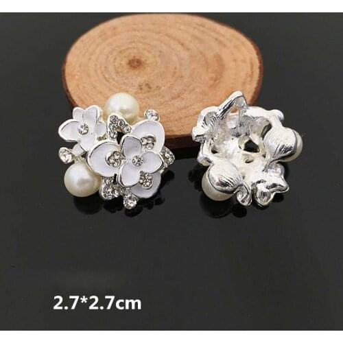 Free Shipping Wholesale 27mm 20pcs/lot Rhinestone Flatback Button For Hair Flower Wedding Invitation HAZH023