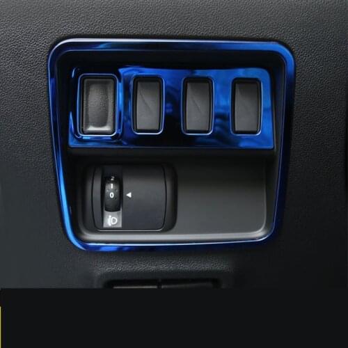 Stainless Steel Blue /Black / Silver Healight Switch Button Decorated Frame For Renault Koleos 2017 Z2EA1062