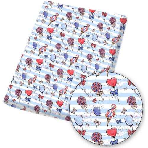 Fabric Polyester Cotton Cloth Sheets Valentines Day Love Print Breathable Mask Dress Making DIY Craft Material 45*145cm/pc