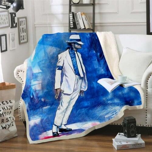 Michael Jackson 3d Printed Fleece Blanket for Beds Thick Quilt Fashion Bedspread Sherpa Throw Blanket Adults Kids 04