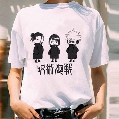 Jujutsu Kaisen Japanese Anime Print Women T Shirt Anime Fashion Casual Round Neck Short Sleeve 90s Girls T-shirt Female