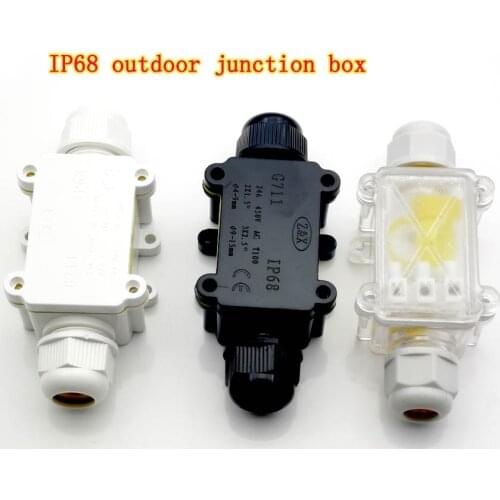 IP68 Waterproof Junction Box 2 Way 6-12mm Electrical Wire Sealed Retardant Outdoor Cable Connector Junction Case for Led Lights