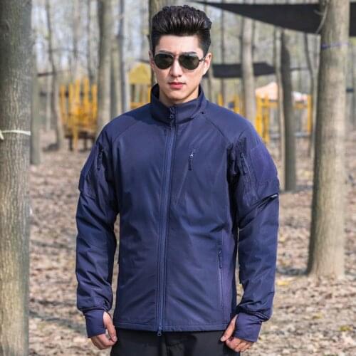 Navy Blue Outdoor Jacket Combat Shirt Mens Wearing Coat Army Training Hiking Camping Fishing Fashion Police Army Fans CS Shooti