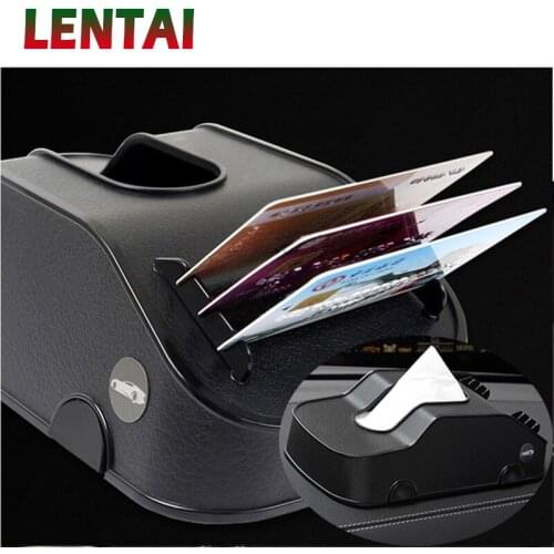 LENTAI For Jeep renegade wrangler grand Kia rio ceed sportage Mini cooper 1PC Car Styling Tissue Box & Phone Holder & Cards Clip