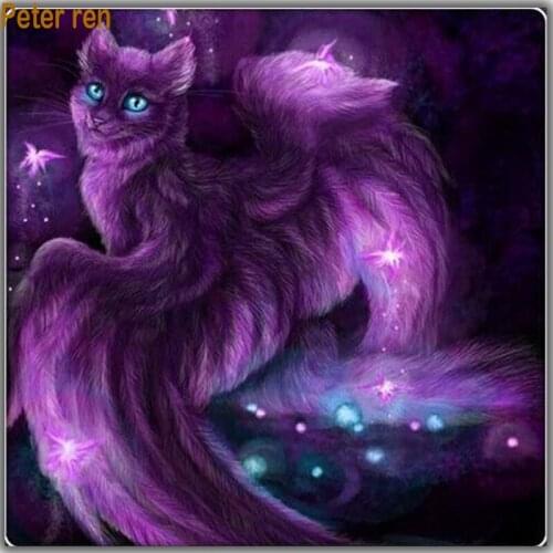 Peter ren Diy Diamond embroidery Phoenix Cat Diamond painting cross stitch Kit Full coverage 3d square diamond mosaic rhinestone