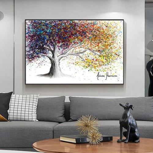 Canvas Posters and Prints Colorful Tree Plants Pictures Home Wall Paintings for Living Room Decoration No Frame Cuadros