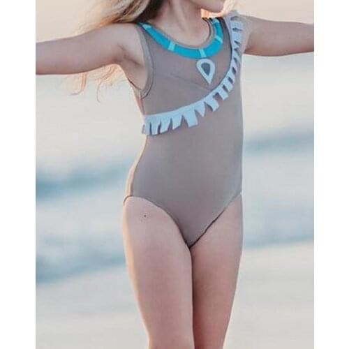 New Kids Mermaid Set Girl Princess Dress Cosplay Costume Swimsuit Princess Pocahont Swimwear Children Costume For Girls Swimsuit