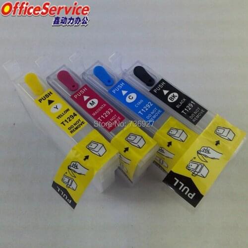 Refillable ink Cartridge t1291 For Epson SX445W SX525WD SX535WD SX620FW BX925FW B42WD 320FW BX525WD BX535WD printer with chip