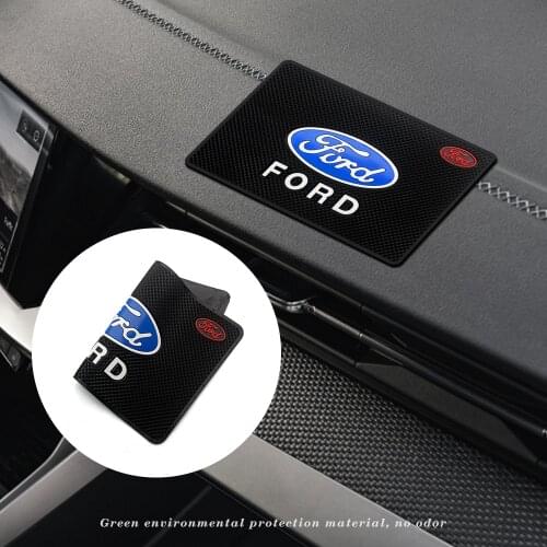 Car Logo Anti Slip Mat Phone Holder Non-Slip Mat Non Slip Pad for Ford Fiesta EcoSport Focus 2 3 Auto Accessories Anti-Slide Mat