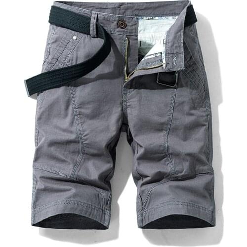 Luulla Mens Summer New Casual Big & Tall Cargo Shorts Men Fashion 100% Washed Cotton Classic-fit Patchwork Stretch Shorts Pants