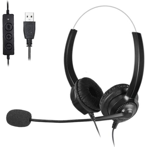 USB Wired Office Headset Call Center Noise Cancelling Headphones with Microphone customer service center Online Conference Skype