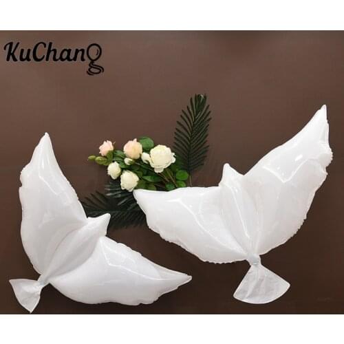 10pcs Flying White Dove Balloons Peace Bird Ball Pigeons Peace Dove Foil Ba for wedding party decor aniversary Valentine 's Day