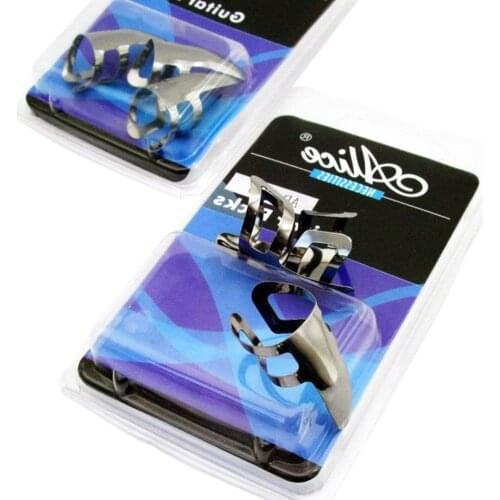 High Quality 3pcs/set Alice Finger Fingerstyle Guitar Picks Stainless Steel Guitar Plectrums Durable Accessories