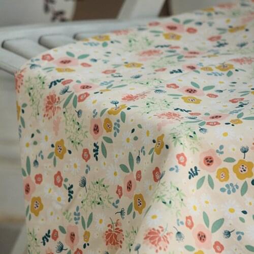 High quality cotton fabric Floral print sewing DIY handmade dres one-piece dres material