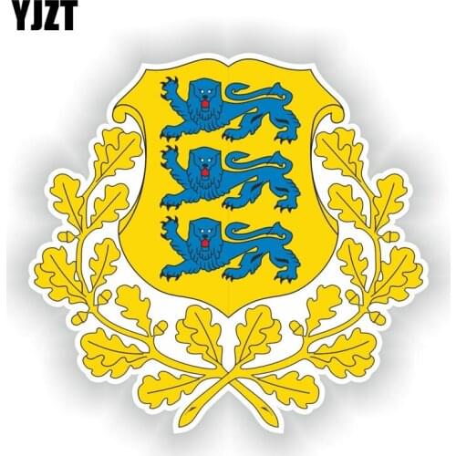 YJZT 14CM*13.4CM Motorcycle Decal Estonia Crest Coat Of Arms Funny Window Car Sticker Decal 6-1678