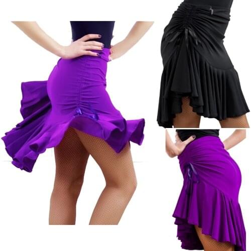 Adult Classic Latin dance competition skirt Ballroom dance skirt woman sexy salsa tango rumba Cha Cha asymmetrical skirt