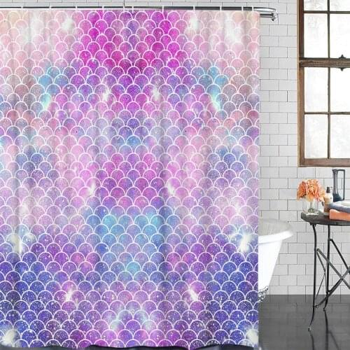 Beautiful Mermaid Scales Colorful Shower Curtain Waterproof Curtains Polyester Bath Curtain Bathroom Decor 12 Hooks