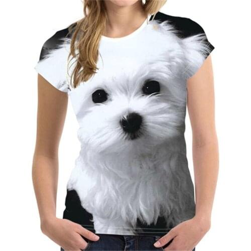 Fashion Lovely Dog 3D Print Women Ladies Girls T-Shirt Animal Harajuku Round Neck Short Sleeve Unisex Summer Tops & Tees XXS-6XL