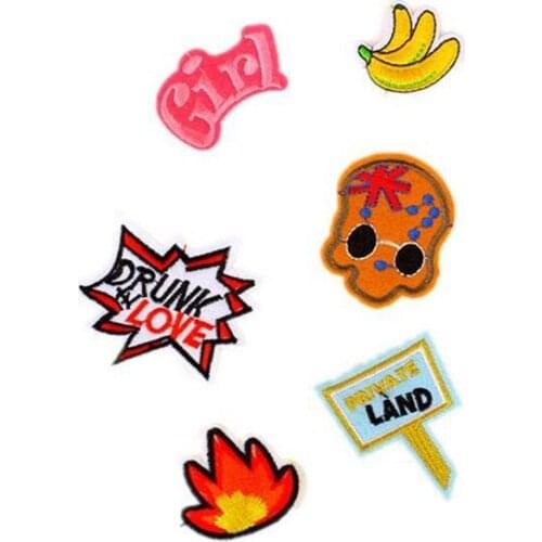 10pcs/lot Cartoon Patch Embroidery Iron On Clothes Stickers DIY Sewing Patchwork Garments Patches Jeans Bags Coats Appliques