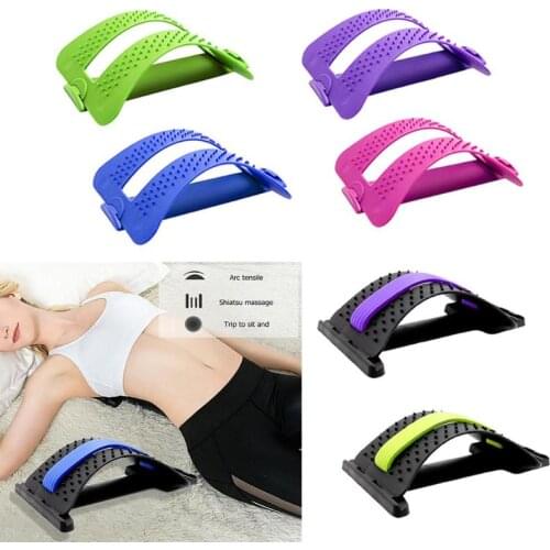 1pcBack Stretch Equipment Massager Magic Stretcher Fitness Lumbar Support Relaxation Spine Pain Relief Random Color Dropshipping