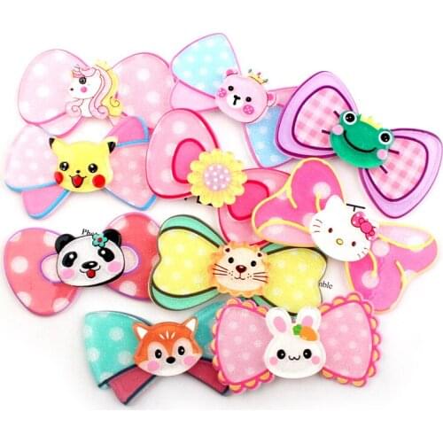 20Pcs Cartoons Kawaii Bowknot Resin Craft Decoration Flatback Cabochon Ornament For Scrapbooking Diy Craft Hairpin Accessories