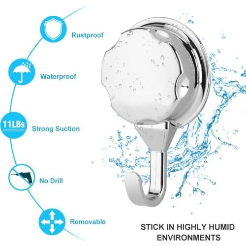 3PCS Bathroom Heavy Duty Suction Cup Hook ABS Towel Wall Hook Rack Holder With Suction Cup For Bathroom Kitchen