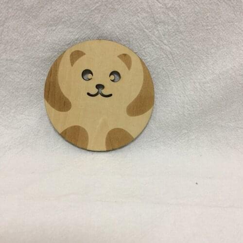 6pcs animal engraved wood cup coaster round tea wood coaster 3.14inch
