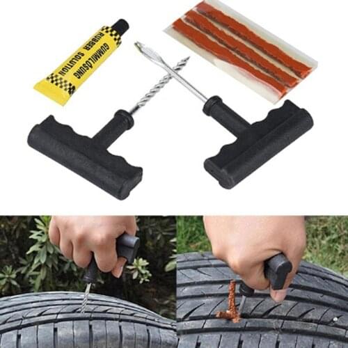 6 Pcs Car Tire Repair Kit Professional Car Bike Studding Tool Tubeless Tire Tyre Puncture Plug Repair Tool Car Accessories