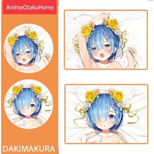 Anime Manga Re:Zero kara Hajimeru Isekai Seikatsu Rem Hug Double-Sided Printed Pillowcase Otaku Bedding Decoration Dakimakura
