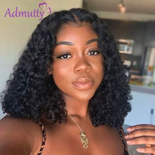 Lace Front Human Hair Wigs For Black Women Malaysian Deep Wave Bob Lace Front Wig Pre Plucked With Baby Hair Remy 13*4 150
